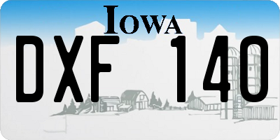 IA license plate DXF140