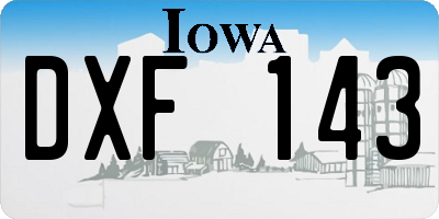IA license plate DXF143
