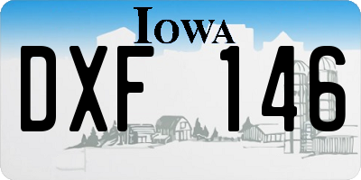 IA license plate DXF146