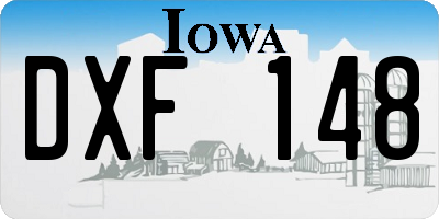 IA license plate DXF148