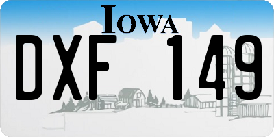 IA license plate DXF149