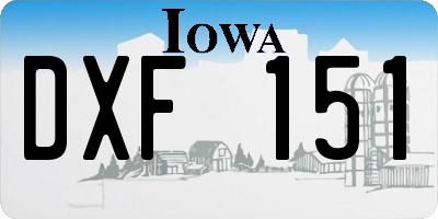 IA license plate DXF151