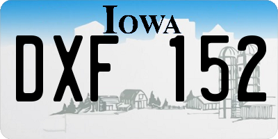 IA license plate DXF152