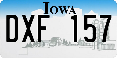 IA license plate DXF157