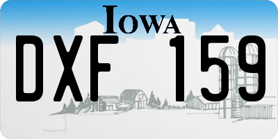 IA license plate DXF159