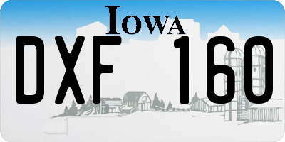 IA license plate DXF160