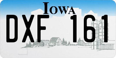 IA license plate DXF161