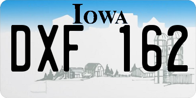 IA license plate DXF162