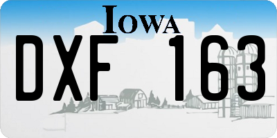 IA license plate DXF163