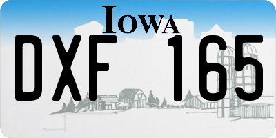 IA license plate DXF165