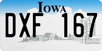 IA license plate DXF167