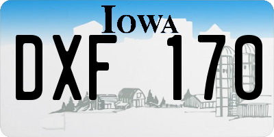 IA license plate DXF170