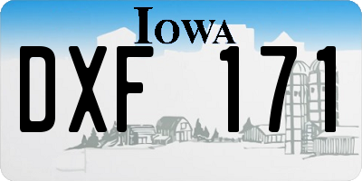 IA license plate DXF171