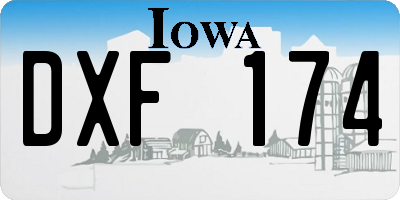 IA license plate DXF174