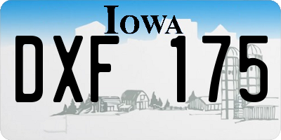 IA license plate DXF175