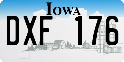 IA license plate DXF176