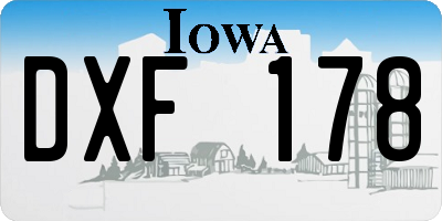 IA license plate DXF178