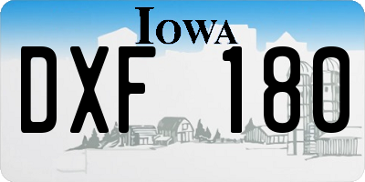 IA license plate DXF180