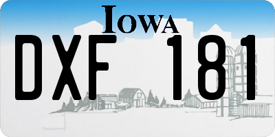 IA license plate DXF181