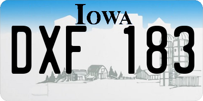 IA license plate DXF183