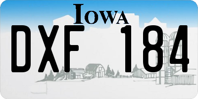 IA license plate DXF184