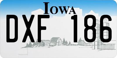 IA license plate DXF186