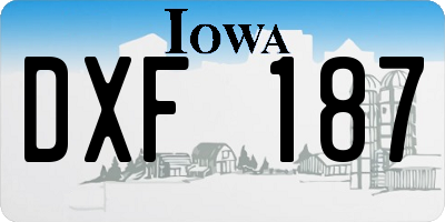 IA license plate DXF187