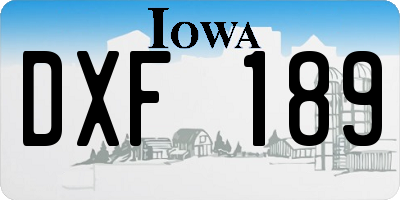 IA license plate DXF189