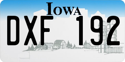 IA license plate DXF192