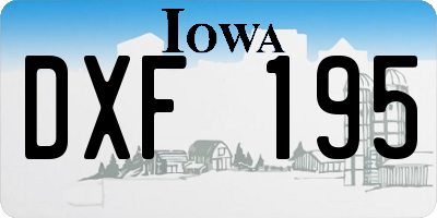 IA license plate DXF195