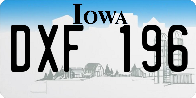 IA license plate DXF196