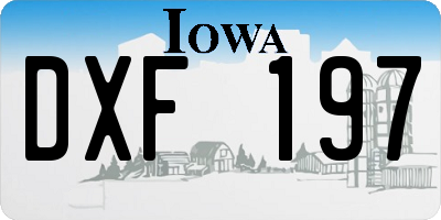 IA license plate DXF197
