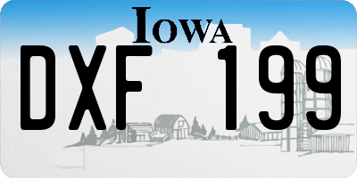 IA license plate DXF199
