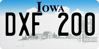 IA license plate DXF200