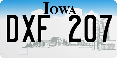 IA license plate DXF207