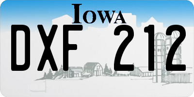 IA license plate DXF212