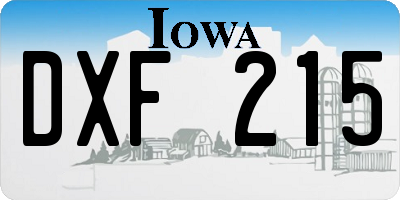 IA license plate DXF215