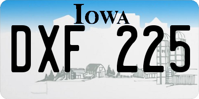 IA license plate DXF225