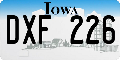 IA license plate DXF226