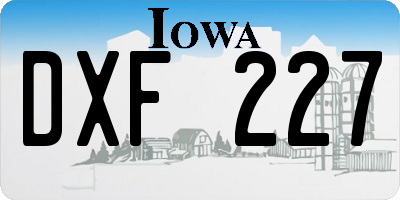 IA license plate DXF227