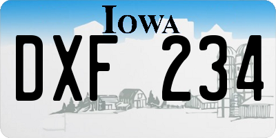 IA license plate DXF234