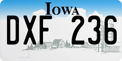 IA license plate DXF236