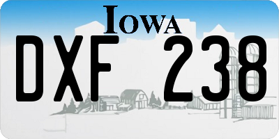 IA license plate DXF238