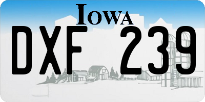 IA license plate DXF239