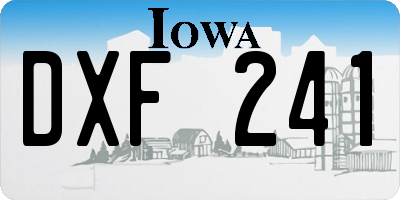 IA license plate DXF241