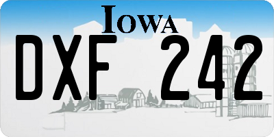 IA license plate DXF242