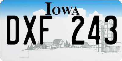 IA license plate DXF243