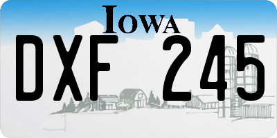 IA license plate DXF245