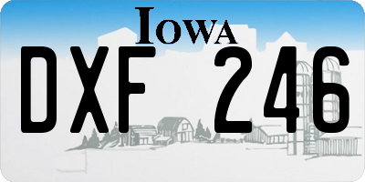 IA license plate DXF246