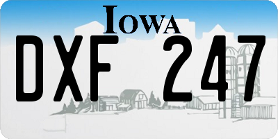 IA license plate DXF247